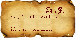 Szijártó Zalán névjegykártya